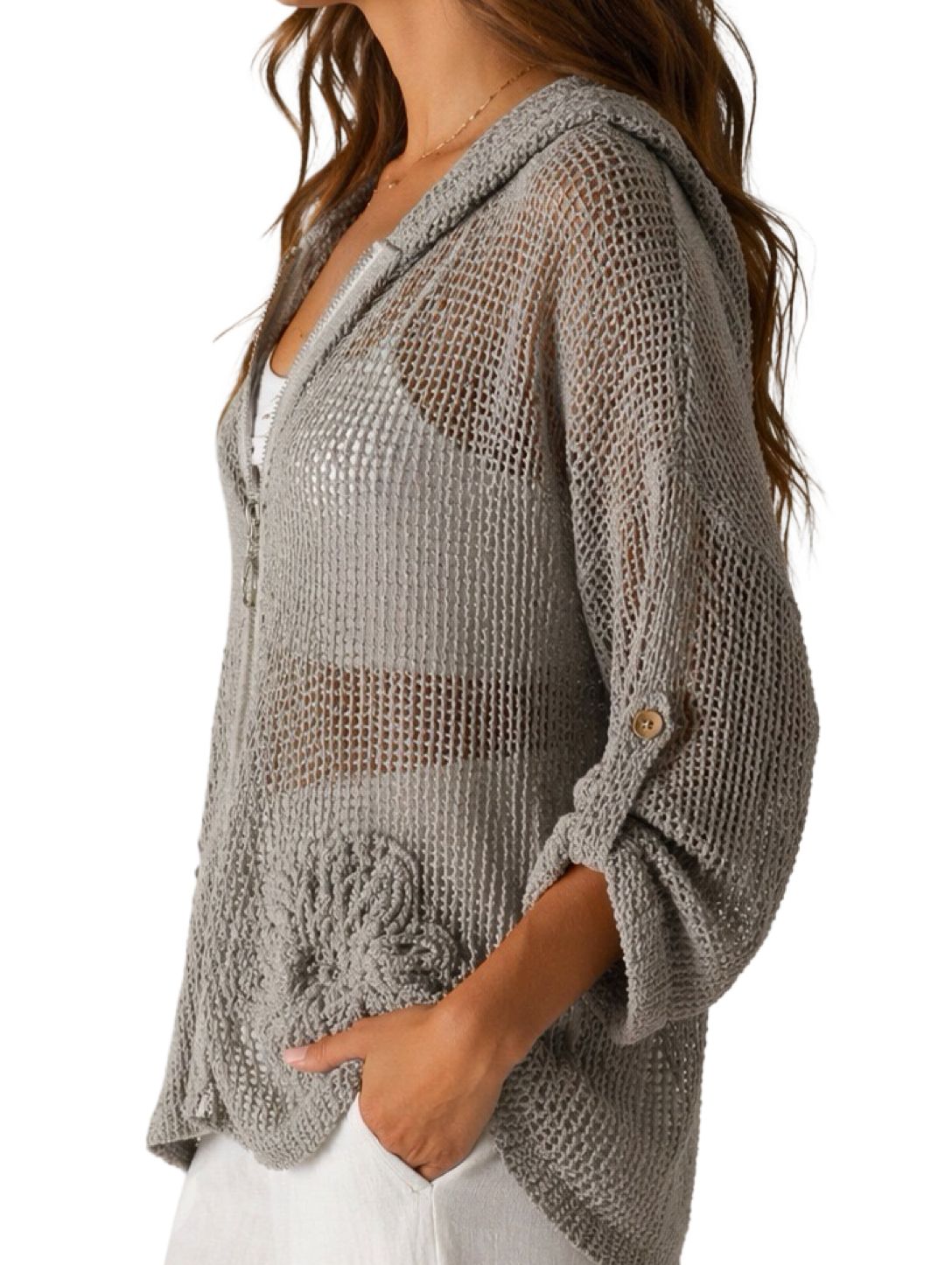 Cardigan Estivo Con Zip