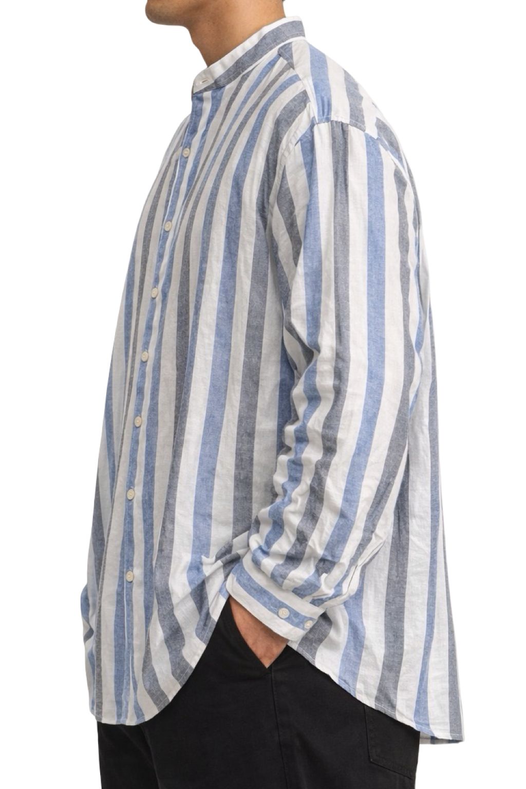 Camicia Lino Righe Oversize