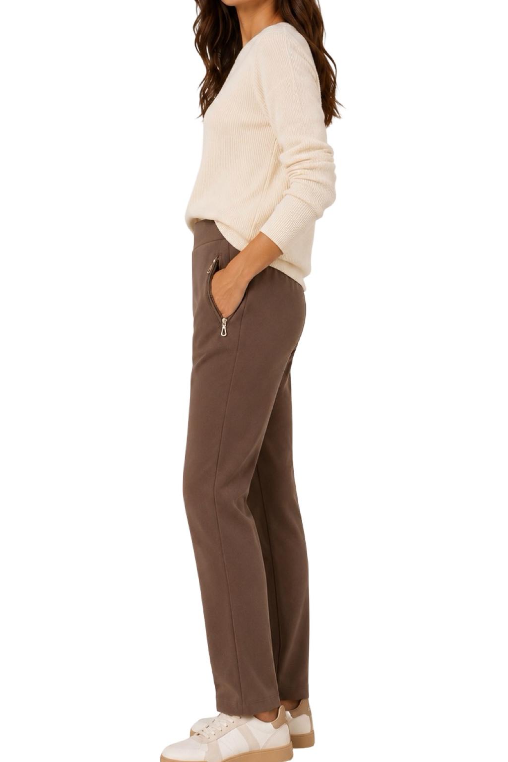 Pantaloni con riporto in ecopelle