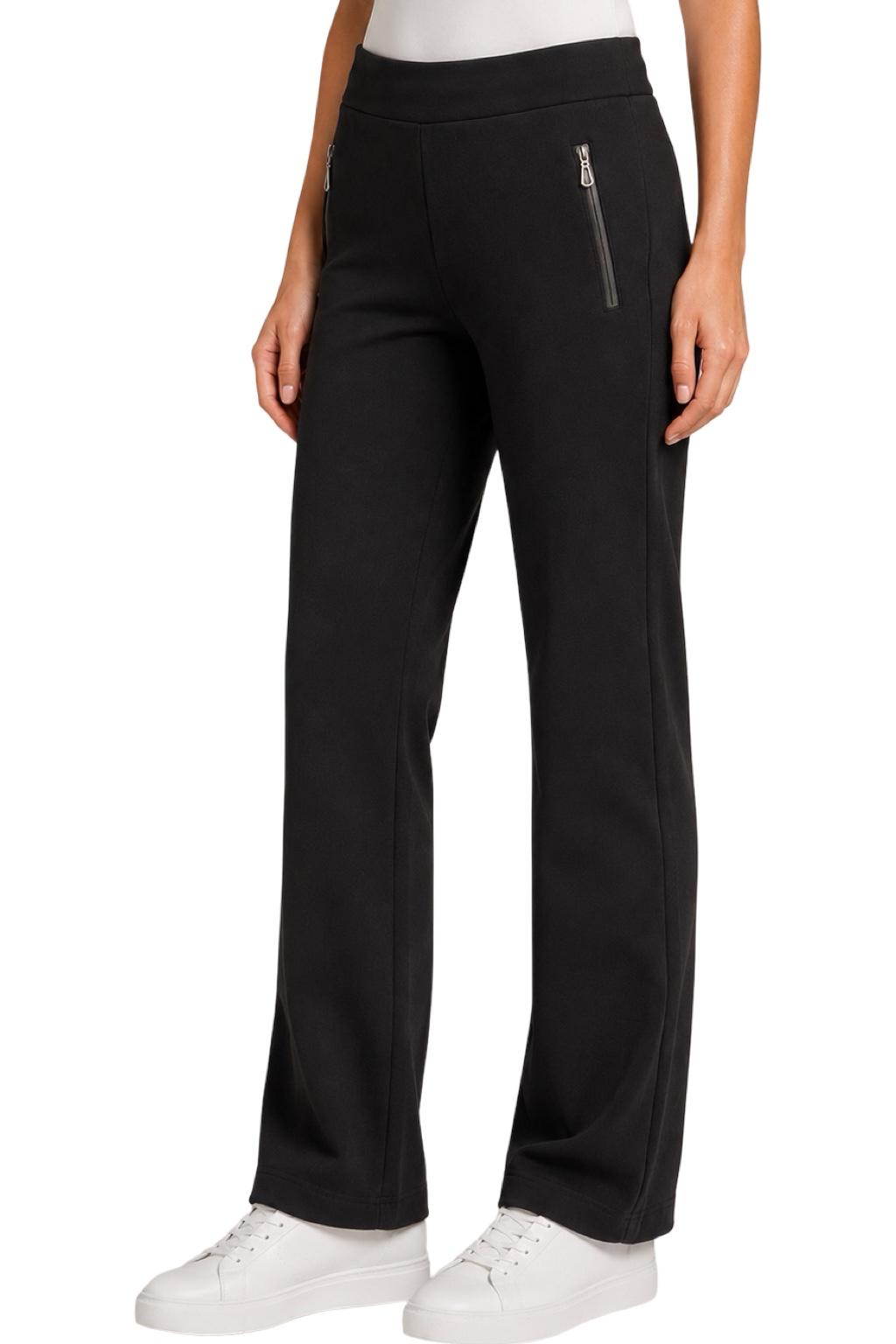 Pantaloni con riporto in ecopelle
